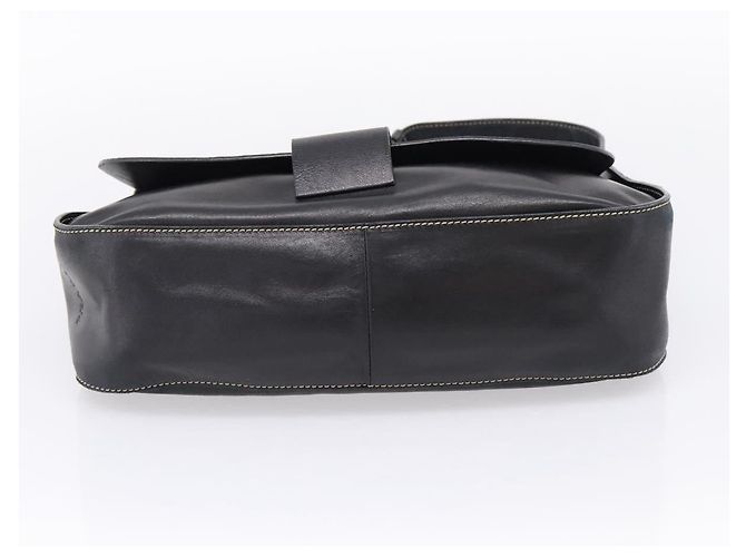 PRADA Shoulder Bag Leather Black Silver - vista 5