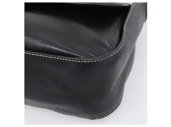 PRADA Shoulder Bag Leather Black Silver - vista 8