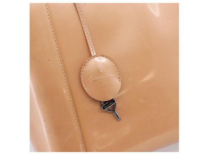 Christian Dior Maris Pearl Hand Bag Patent leather Pink Silver - vista 10