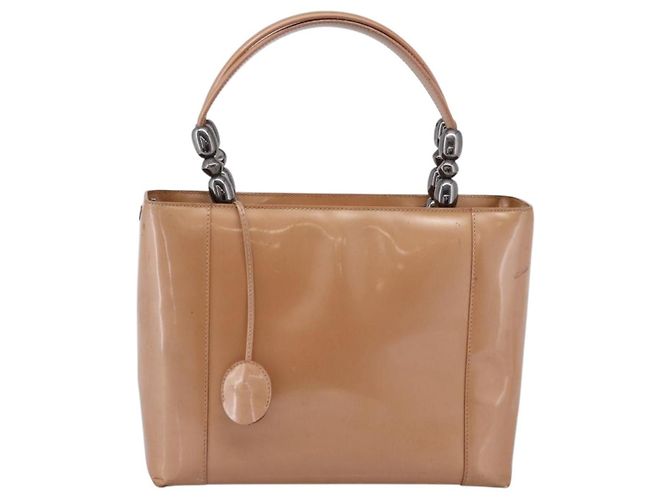 Christian Dior Maris Pearl Hand Bag Patent leather Pink Silver - vista 13