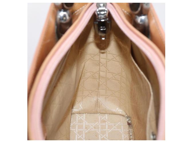 Christian Dior Maris Pearl Hand Bag Patent leather Pink Silver - vista 19