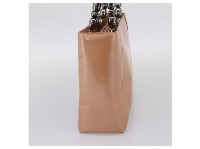 Christian Dior Maris Pearl Hand Bag Patent leather Pink Silver - vista 4
