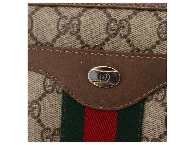 GUCCI GG Supreme Web Sherry Line Shoulder Bag PVC Beige 14 02 013 - vista 17