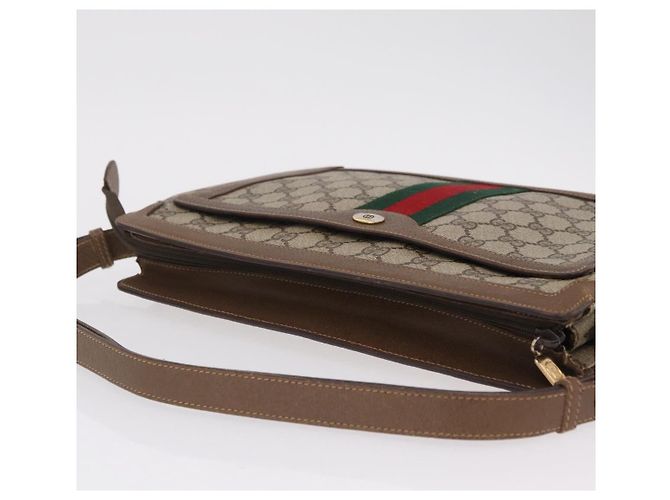 GUCCI GG Supreme Web Sherry Line Shoulder Bag PVC Beige 14 02 013 - vista 6