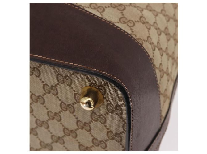 GUCCI GG Canvas Web Sherry Line Boston Bag Beige Gold Tone - vista 11