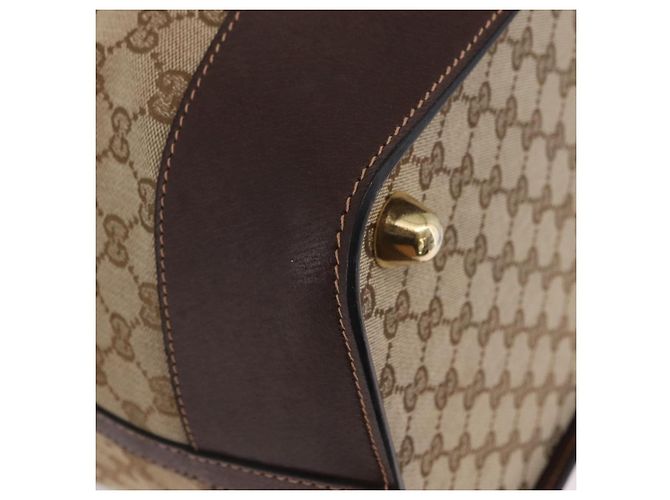GUCCI GG Canvas Web Sherry Line Boston Bag Beige Gold Tone - vista 12