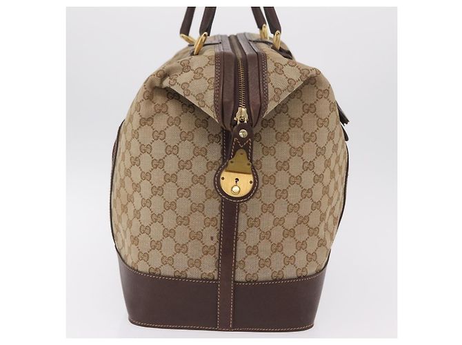 GUCCI GG Canvas Web Sherry Line Boston Bag Beige Gold Tone - vista 5