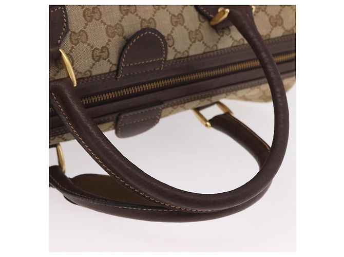GUCCI GG Canvas Web Sherry Line Boston Bag Beige Gold Tone - vista 7