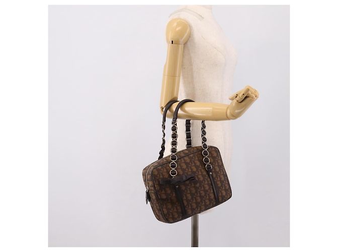 Christian Dior Trotter Romantic Shoulder Bag PVC Brown Silver - vista 23