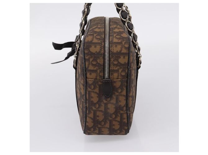 Christian Dior Trotter Romantic Shoulder Bag PVC Brown Silver - vista 5