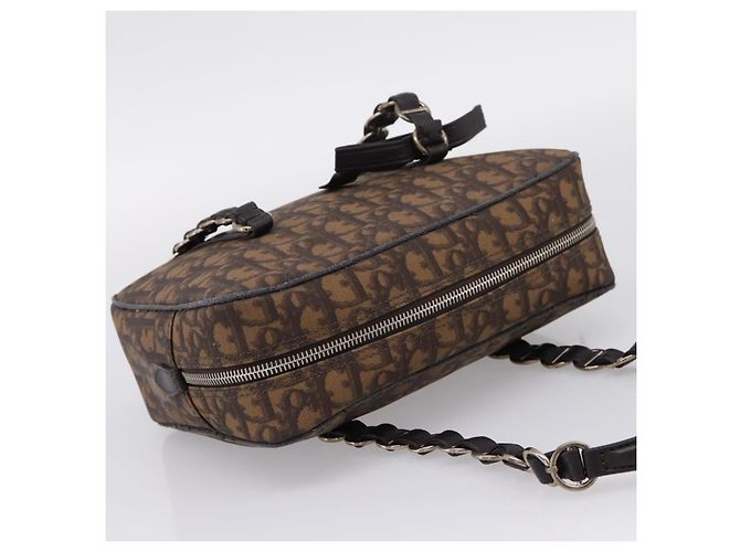 Christian Dior Trotter Romantic Shoulder Bag PVC Brown Silver - vista 6