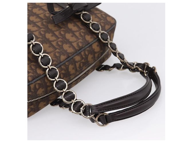 Christian Dior Trotter Romantic Shoulder Bag PVC Brown Silver - vista 7