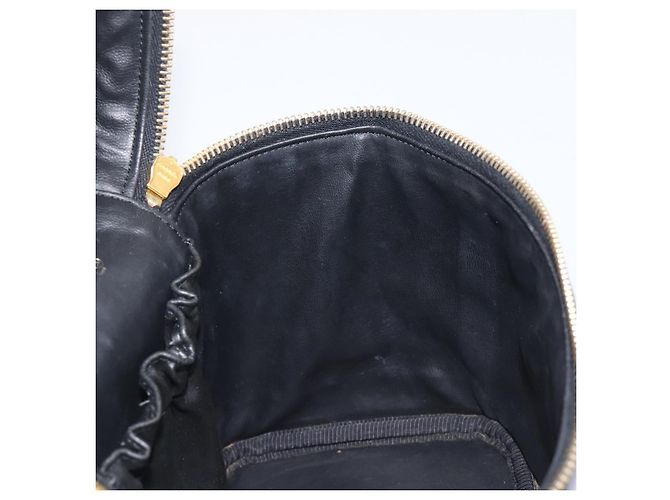 CHANEL COCO Mark Cosmetic Pouch patent Black Gold Tone CC - vista 20
