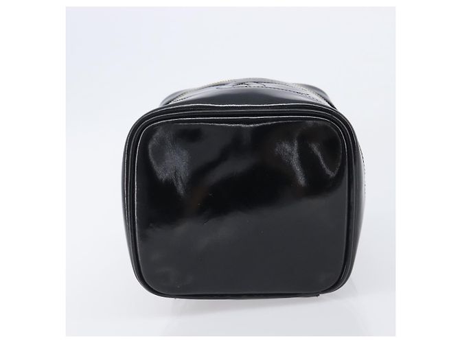 CHANEL COCO Mark Cosmetic Pouch patent Black Gold Tone CC - vista 9