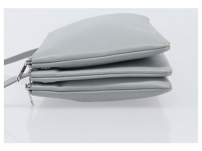 LOUIS VUITTON Trio Shoulder Bag Leather Light Blue Silver LV - vista 5