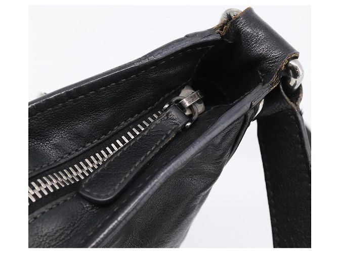 Miu Miu Shoulder Bag Leather Black Silver - vista 17