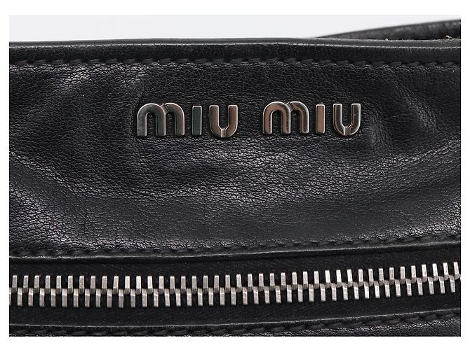 Miu Miu Shoulder Bag Leather Black Silver - vista 18