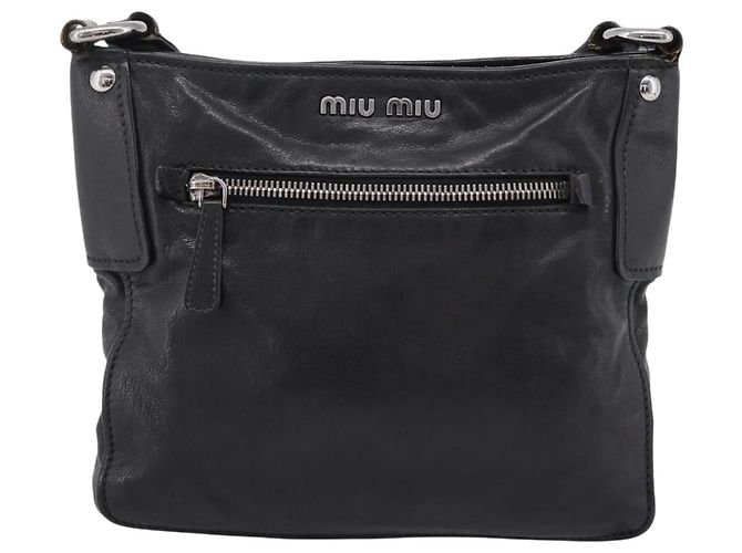 Miu Miu Shoulder Bag Leather Black Silver - vista 2