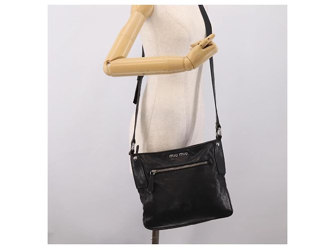 Miu Miu Shoulder Bag Leather Black Silver - vista 27
