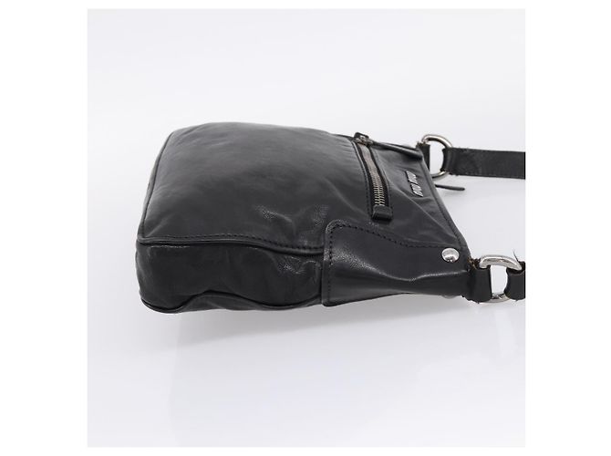 Miu Miu Shoulder Bag Leather Black Silver - vista 5