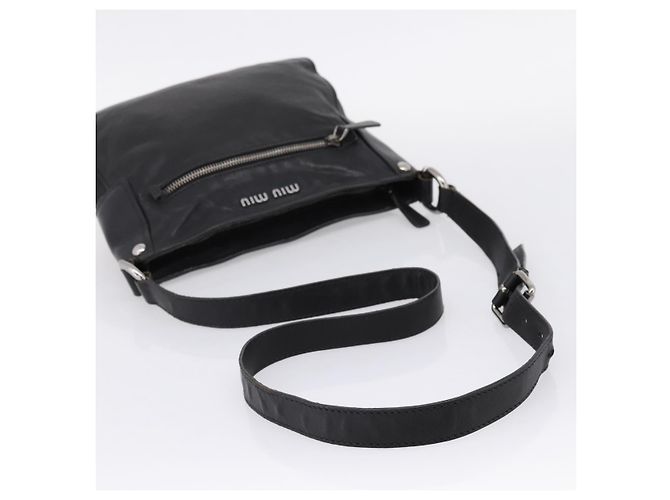 Miu Miu Shoulder Bag Leather Black Silver - vista 7