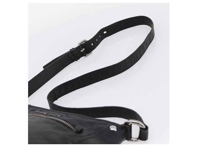 Miu Miu Shoulder Bag Leather Black Silver - vista 8