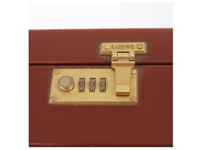 LOEWE Trunk Leather Brown Gold Tone - vista 20