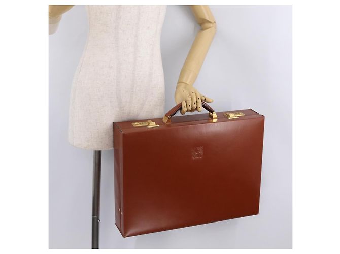 LOEWE Trunk Leather Brown Gold Tone - vista 26
