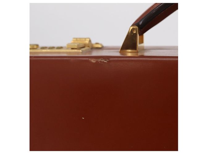 LOEWE Trunk Leather Brown Gold Tone - vista 3