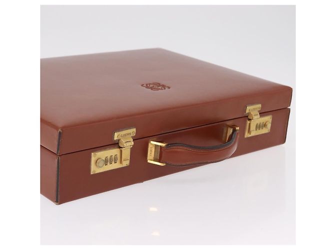 LOEWE Trunk Leather Brown Gold Tone - vista 8