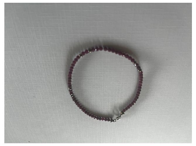 Autre Marque Bracciale in perle di rubino e argento - vista 7