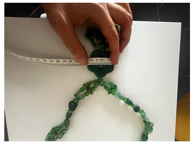 Autre Marque Collana in agata verde con pendente a fiore - vista 5