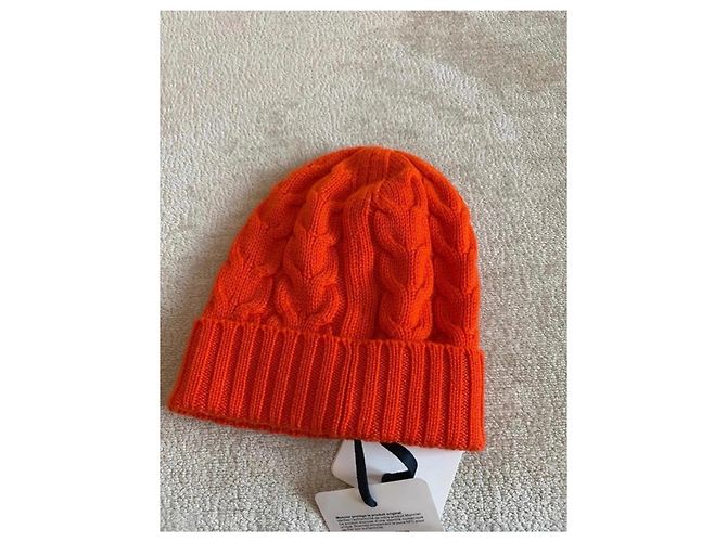 Moncler Gorro de malha de lã laranja - vista 3