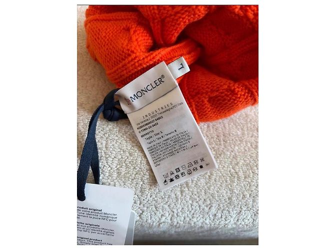 Moncler Gorro de malha de lã laranja - vista 4