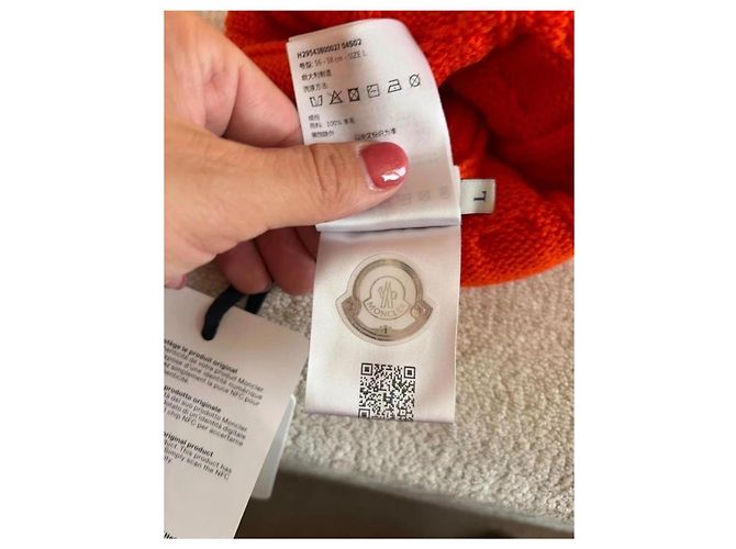 Moncler Gorro de malha de lã laranja - vista 5