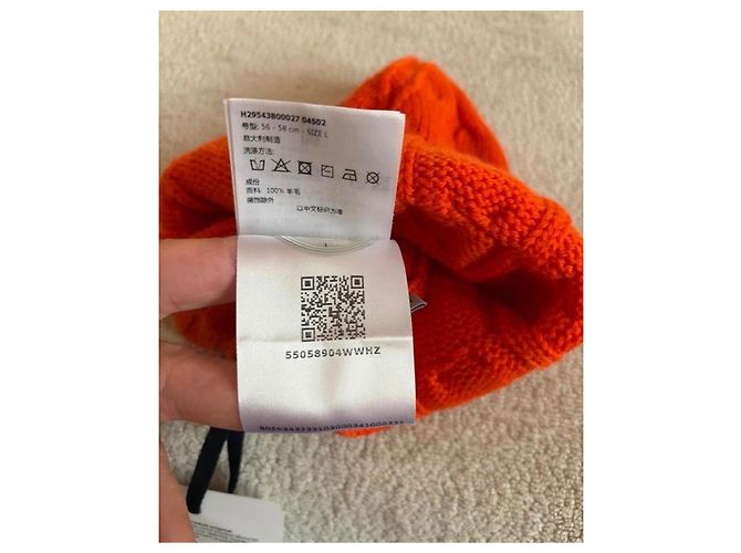 Moncler Gorro de malha de lã laranja - vista 6