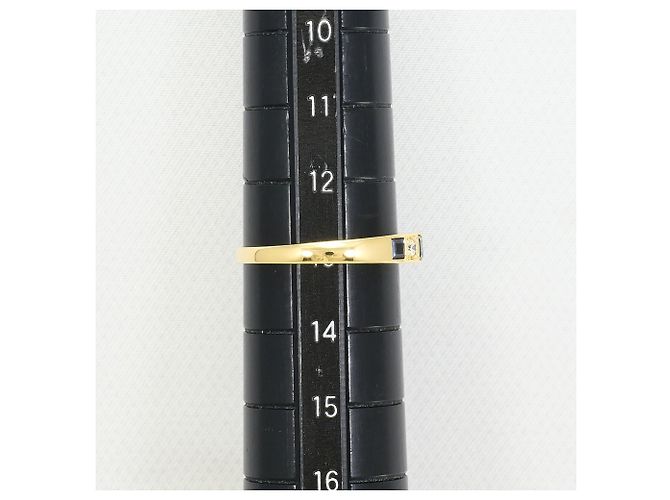 Autre Marque Ehering aus 18K Gelbgold mit Saphir und Diamant - Ansicht 6