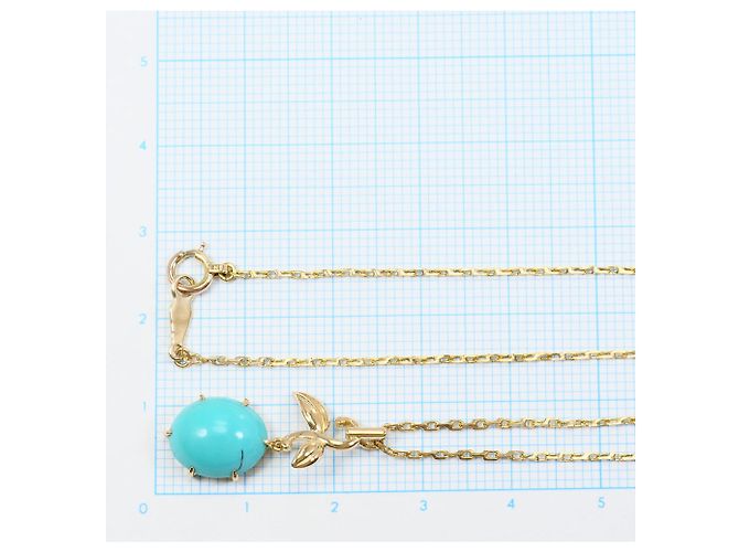 Autre Marque Collana in oro giallo 14K/18K con turchese - vista 4