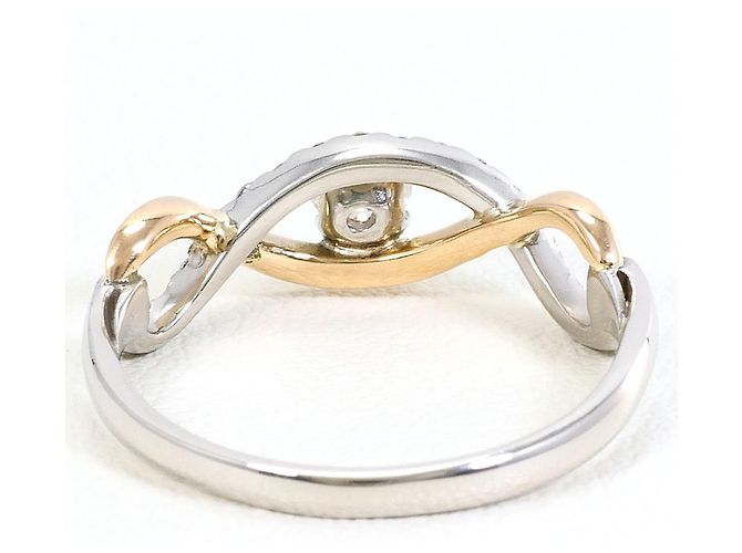 Autre Marque Anello fede elegante in oro giallo 18K e platino - vista 3