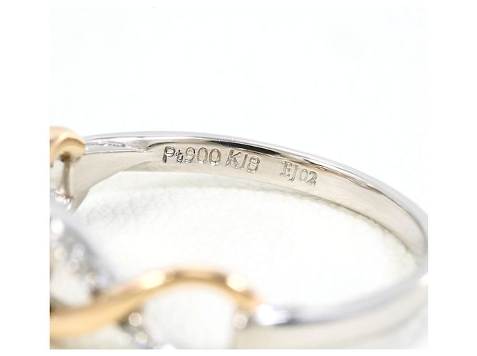 Autre Marque Anello fede elegante in oro giallo 18K e platino - vista 4