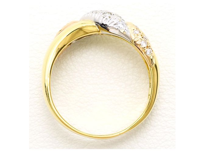 Autre Marque PT900 Platin- und 18K Gold Diamant-Bandring - Ansicht 3