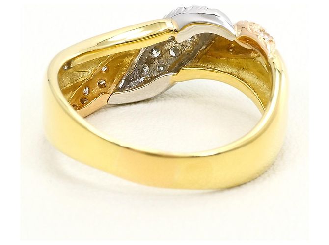 Autre Marque PT900 Platin- und 18K Gold Diamant-Bandring - Ansicht 4