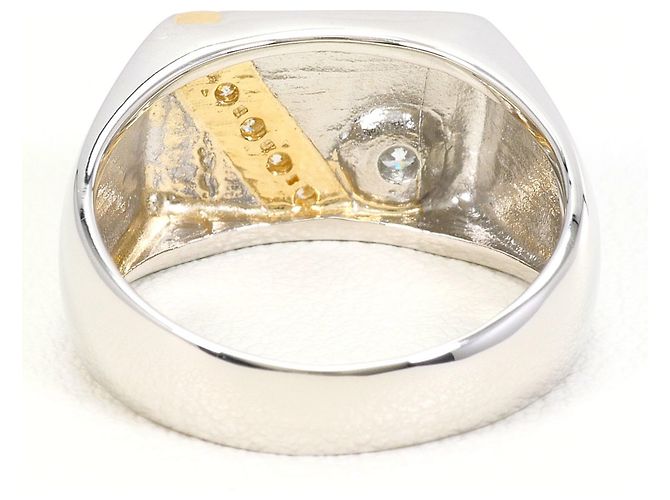 Autre Marque Ehering aus Platin und Gelbgold mit Diamant - Ansicht 4