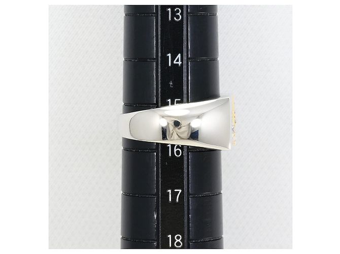 Autre Marque Ehering aus Platin und Gelbgold mit Diamant - Ansicht 7
