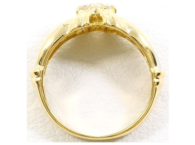 Autre Marque Anello fede in oro giallo 18K e platino con diamanti - vista 2
