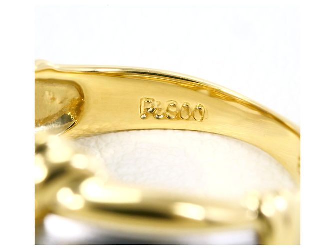 Autre Marque Anello fede in oro giallo 18K e platino con diamanti - vista 4
