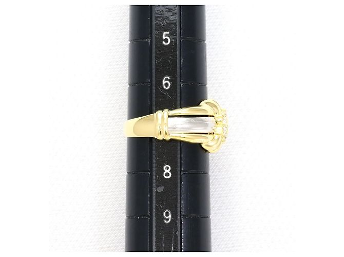 Autre Marque Anello fede in oro giallo 18K e platino con diamanti - vista 6
