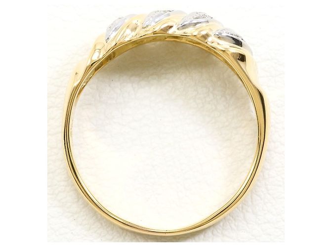 Autre Marque Ehering aus Platin und Gelbgold mit Diamant - Ansicht 2