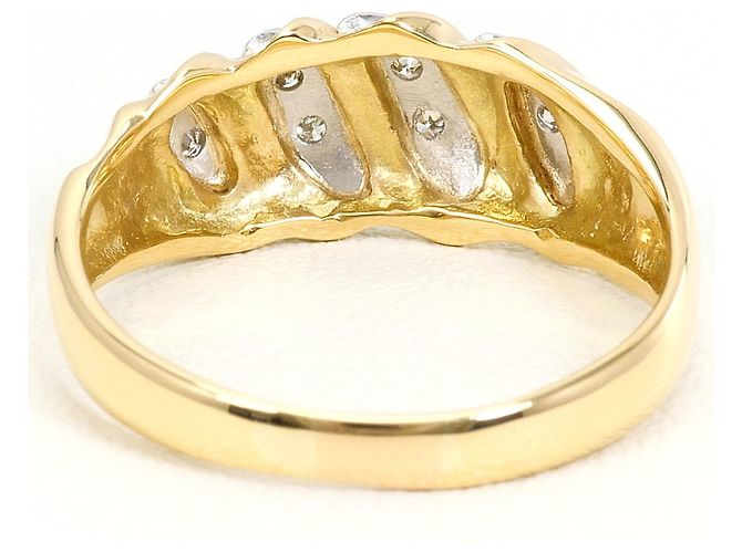 Autre Marque Ehering aus Platin und Gelbgold mit Diamant - Ansicht 3
