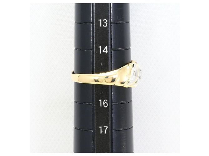 Autre Marque Ehering aus Platin und Gelbgold mit Diamant - Ansicht 6